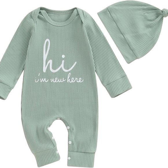 Cute Gender Neutral Newborn Jumpsuit - Perfect Coming Home Outfit 0-3 Months - Picture 1 of 8